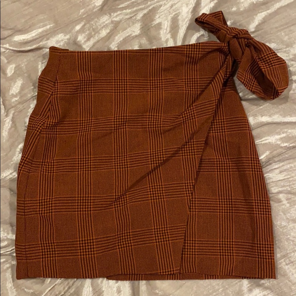 Aritzia Plaid Wrap Skirt